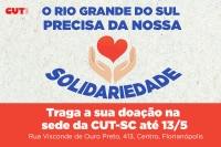 Sede da CUT-SC é ponto de coleta de doações para vítimas do RS