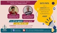 Quinta-feira você já sabe: é dia de BATE-PAPO com o SINDICATO, programação de toda semana, sempre a partir das 19h